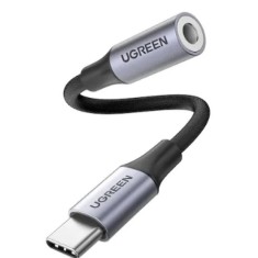 CABLU ADAPTOR Ugreen, &amp;quot;AV142&amp;quot;, USB Type-C(T) to Jack 3.5mm(M), lungime 10cm, gri 30632