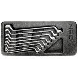 Set chei inelare duble cotite NEO TOOLS, 8 piese, 6-22 mm, modul sertar