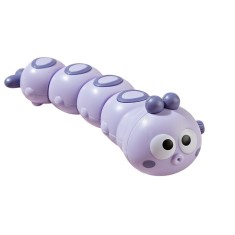 Jucarie mecanica pentru copii flippy, omida haioasa, cu cheita, distractiva, se taraste, se misca, 15 x 4 cm, mov