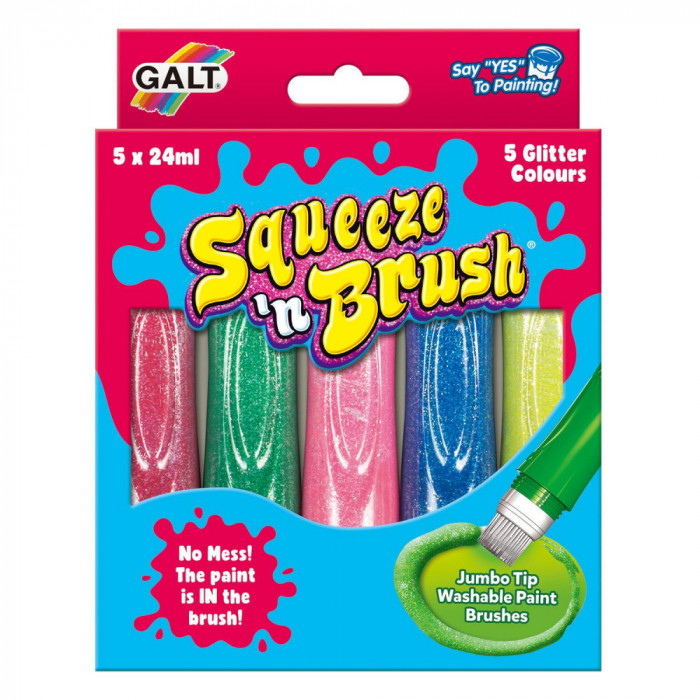 Squeeze&#039;n Brush - 5 culori cu sclipici PlayLearn Toys