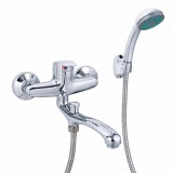 Baterie Cada Crom Lucios - Set Complet cu Pipa Pivotanta de 25cm, Para, Furtun si Excentrice Incluse