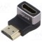 Adaptor HDMI 2.1 90&deg; LOGILINK negru, soclu-plug aurit