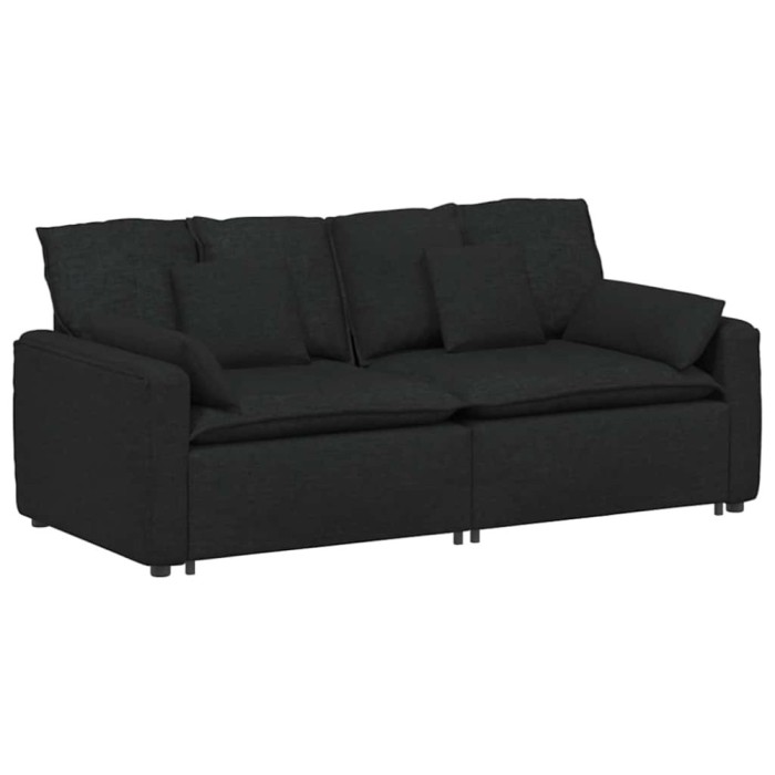 Canapea modulara cu perne, negru