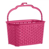 Coș Plastic Ratan, Model Fucsia, Dimensiuni 22x15x12cm
