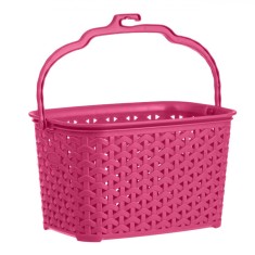 Coș Plastic Ratan, Model Fucsia, Dimensiuni 22x15x12cm