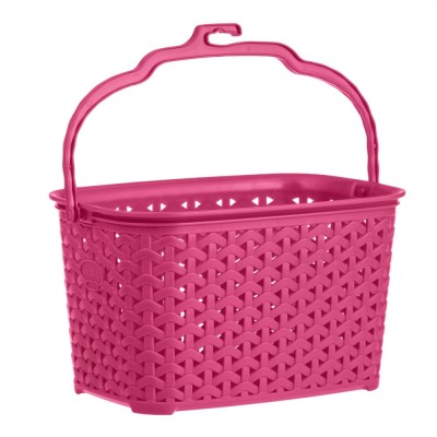Coș Plastic Ratan, Model Fucsia, Dimensiuni 22x15x12cm foto