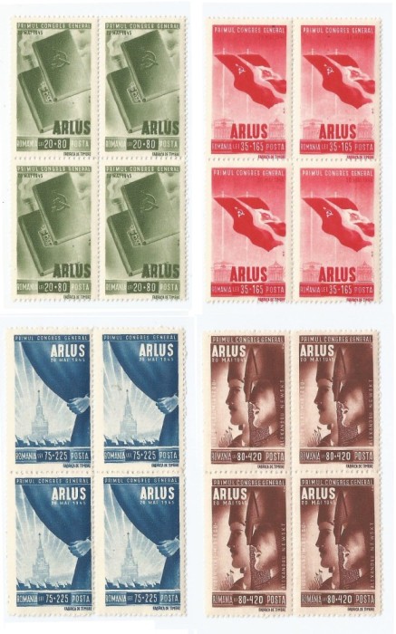 |Romania, LP 171/1945, Primul Congres General ARLUS, bloc 4, MNH
