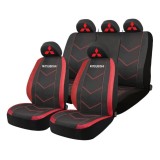 Set Huse Scaune Universale HLX6 Compatibile cu Mitsubishi &ndash; Negru/Rosu