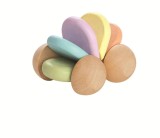 Plan Toys Mașinuță pentru bebeluși din lemn de cauciuc pastel