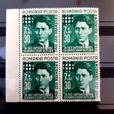 CORNELIU ZELEA CODREANU-1940-BLOC DE 4 NESTAMPILAT foto