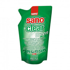 Rezerva Detergent Geamuri SANO Clear Green, 750 ml, Rezerva Detergent Lichid Universal pentru Curatarea Ferestrelor, Solutie pentru Geamuri si Suprafe