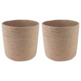 vidaXL Set de Ghivece pentru Plante 2 pcs natural &Oslash; 28 x 28 cm 42012241