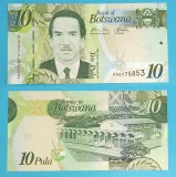 Bancnota Botswana 10 Pula 2009 UNC, Seria AA0775853, P#30, Varianta Hartie - Colectie Numismatica Africa