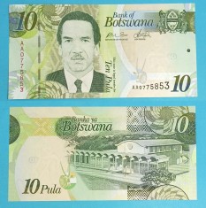 Botswana 10 Pula 2009 &#039;Varianta pe H&acirc;rtie&#039; UNC serie: AA0775853 p#30