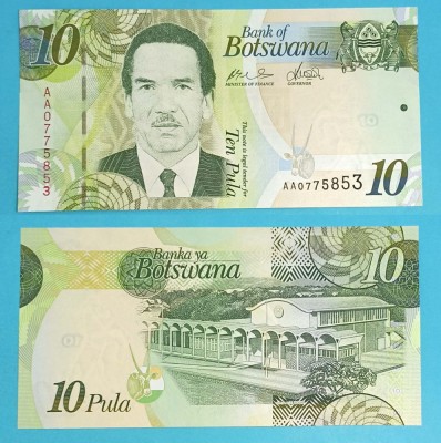 Botswana 10 Pula 2009 &amp;#039;Varianta pe H&amp;acirc;rtie&amp;#039; UNC serie: AA0775853 p#30 foto