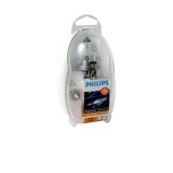 Set becuri rezerva PHILIPS 99ZK071P, 12V; premium; 30% mai multa lumina; cpl.: H7, H1, P21W, PY21W, P21/5W, R5W, W5W, 3 sigurante; ECE