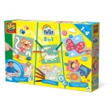 Cumpara ieftin Set pictura 3 in 1 - PIctura cu degete, colorare si lipirea formelor, SES Creative
