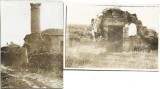 M1336N Constantin Bobulescu la ruine antice la Mangalia și minaret &icirc;n Dobrogea, 1928, lot de 2 fotografii