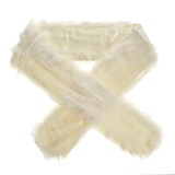 Fular alb elegant din blana artificiala pufoasa