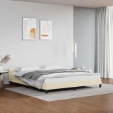 Cumpara ieftin Cadru de pat cu tăblie fără saltea, crem, 160x200 cm
