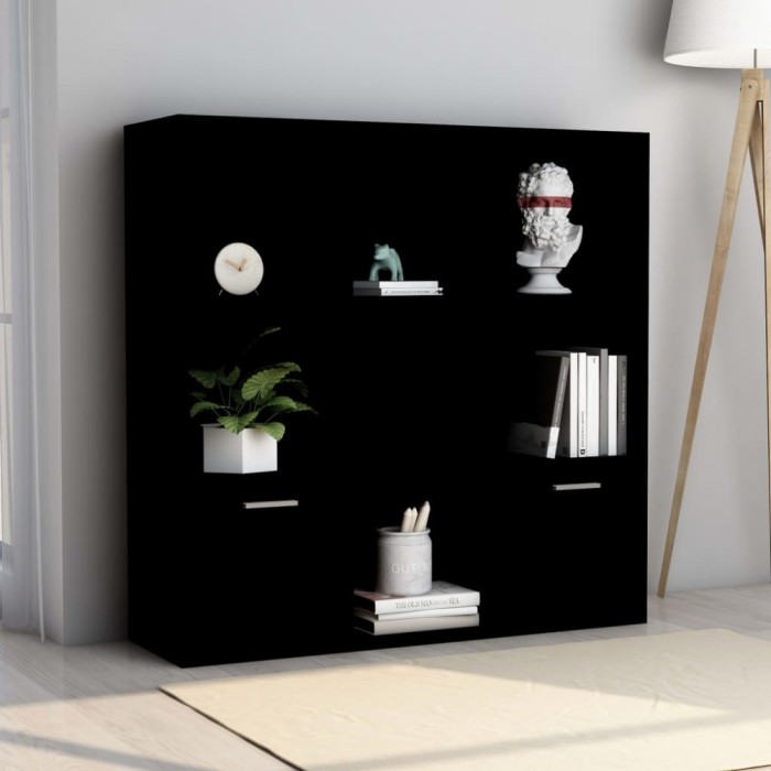 vidaXL Bibliotecă, negru, 98 x 30 x 98 cm, lemn prelucrat 801117