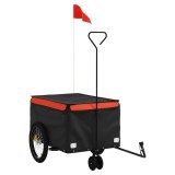 Remorca pentru biciclete negru/portocaliu, 30 kg, fier
