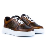 Sneakers barbati croco maro din piele SK18
