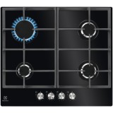 Plita electrica, Electrolux, KGG64262K, 60 cm, Mecanica, 4 zone de gatit, Sticla securizata, Negru