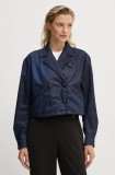 G-Star geacă din denim femei, culoarea bleumarin, de tranziție, D25339-4639