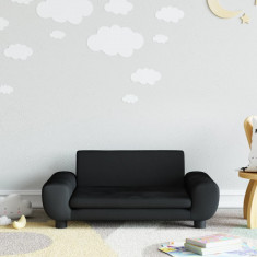 Canapea pentru copii, negru, 70x45x33 cm, catifea GartenMobel Dekor