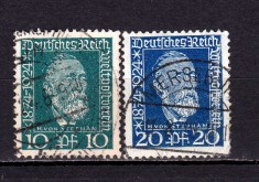 ✅ (S42) Germania Reich 1924 &quot;50 ani UPU - Heinrich von Stephan&quot; , serie completa Michel 368/369 , stampilate