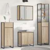 Cumpara ieftin Set de mobilier pentru baie 4 buc. Stejar Sonoma Lemn prelucrat