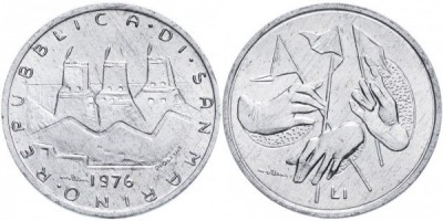 San Marino 1976 - 1 lira UNC foto