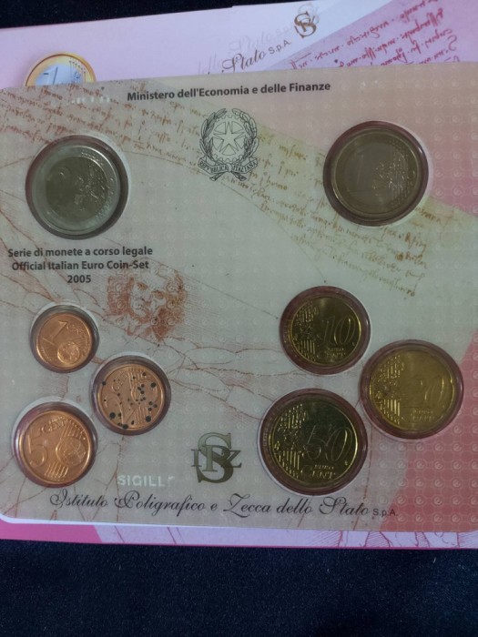 Italia 2005 - Set complet de euro bancar de la 1 cent la 2 euro
