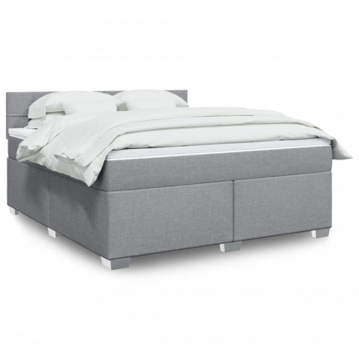 Gossi pat continental, gri deschis, 180x200 cm, material textil