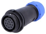 Mufă SP21 mamă WEIPU IP68 12 pini 5A pentru lipire pe cablu 400V