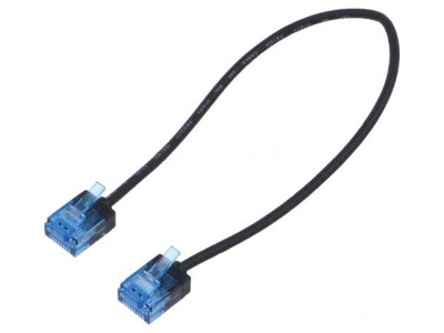 Cablaj patch U/UTP 6a 0,25m LSZH negru 32AWG foto