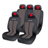 Set Huse Scaune Universale Premium Carguard Personalizate cu Suzuki &ndash; Negru/Bej