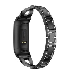 Curea bratara metalica Edman luxury pentru Fitbit Charge 3, Negru