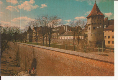 Carte Postala veche -Sibiu - Zidurile cetatii, necirculata foto