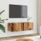 vidaXL Comodă TV de perete, 2 buc. lemn vechi, 100x30x30 cm 857017