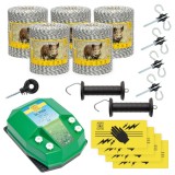Kit gard electric 5000 m AgroElectro, 7.2 Joule, pentru animale salbatice, complet, aparat, fir, izolatori