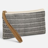 Toc pentru ochelari tip gentuță, Ecru cu dungi negre, Textil, CMCLASS