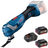 Bosch GOP 185-LI + 1600A00B8J - Multicutter + Set 2 acumulatori si incarcator Li-Ion 18 V 5 Ah