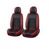Huse auto premium 5 locuri Carguard Deluxe piele ecologica perforata si textil - rosu &icirc;nchis - negru Best CarHome