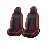 Huse auto premium 5 locuri Carguard Deluxe piele ecologica perforata si textil - rosu &icirc;nchis - negru Best CarHome