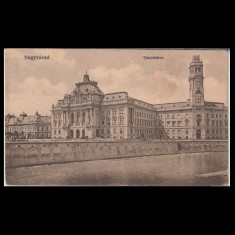 Carte poștală veche Oradea &ndash; Primaria &ndash; 1917