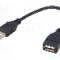 Cablu USB A mufa, USB A soclu, USB 2.0, lungime 0.15m, negru, AKYGA - AK-USB-23