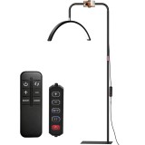 HOMCOM Lampă de Podea LED cu Cap Semilună, &Icirc;nălțime și Temperatură de Culoare Reglabile, Telecomandă, Negru | Aosom Romania