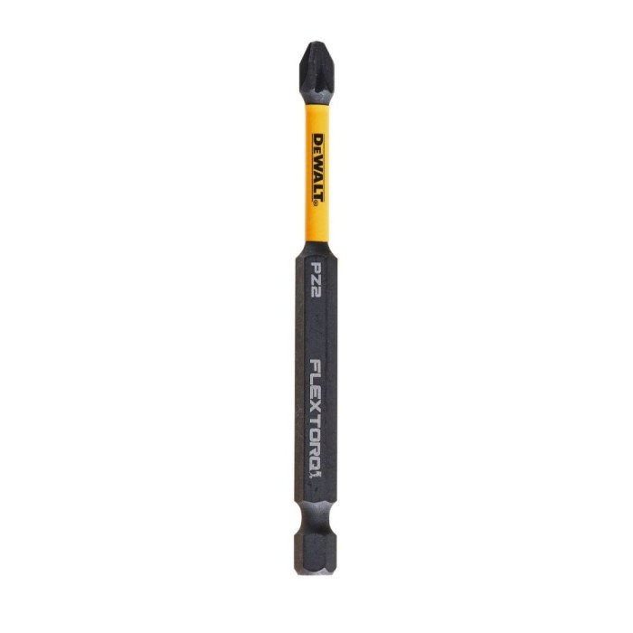 Set 2 biti pentru insurubare de impact, DeWalt Flextorq DT70566T-QZ, profil Pozidriv, PZ2, 89 mm
